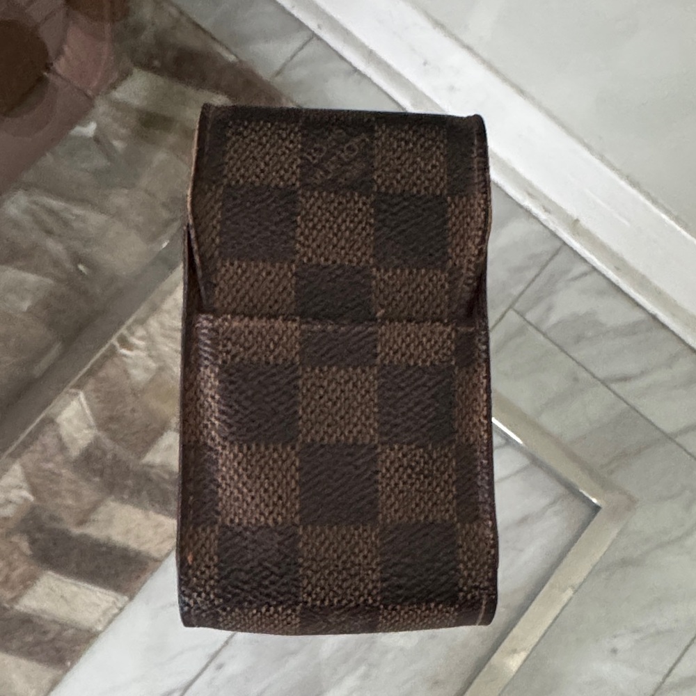 Louis Vuitton Damier Brown Checkered Leather Pouch